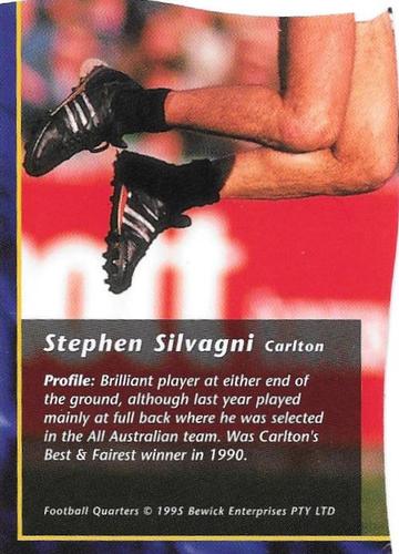 1995 Bewick Enterprises AFLPA Football Quarters #19 Stephen Silvagni Back